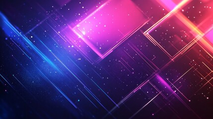 Poster - A swirling blend of bright hues dances against a dark cosmic backdrop, creating a mesmerizing display of abstract shapes and glowing lines that evoke a sense of wonder and imagination