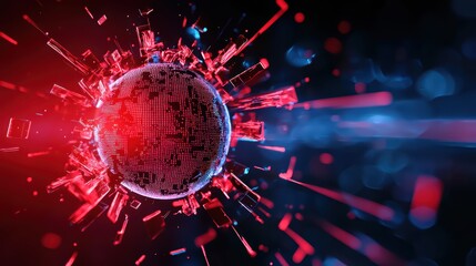Poster - Conceptual Illustration of Cyber Attack with Broken Biometric Scanner in Motion