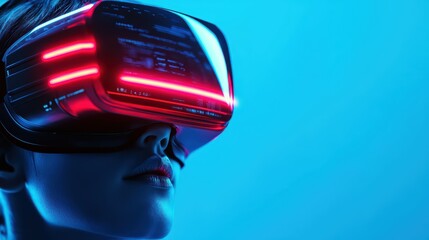 Poster - Futuristic Hacker Navigating Cyberspace in Virtual Reality with Advanced Headset Technology