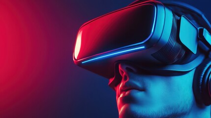 Poster - Futuristic VR Hacker Navigating Through Cyberspace in Dynamic Colors and Technology Aesthetic