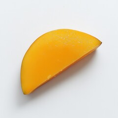 Poster - Fresh mango slice showcasing vibrant yellow color ideal for summer snacking and healthy recipes