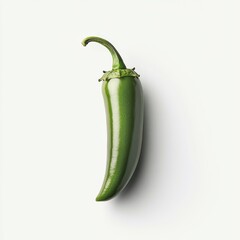 Poster - Fresh jalapeo pepper glistening in natural light on a neutral background for culinary inspiration
