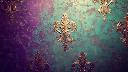 Poster - An elegant gradient background featuring repeating golden fleur-de-lis patterns is perfect for Mardi Gras and as wallpaper
