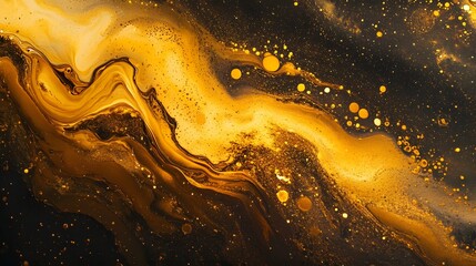 Poster - A luxurious background with golden metallic liquid textures, symbolizing elegance and modern design