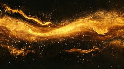 Poster - A luxurious background with golden metallic liquid textures, representing elegance and modern design