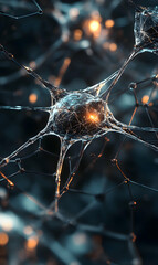 Poster - Detailed neural network illustration, portraying connectivity and information flow dynamics