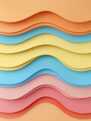 Aufkleber - Abstract wavy layers with pastel shades evoking smooth and calming feeling