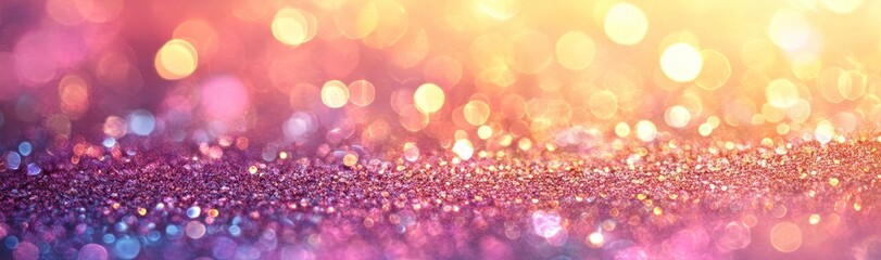 Poster - Abstract pink bokeh light serves as the background for a festive banner used on Christmas, Mother's Day, or Valentine's Day