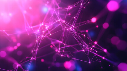 Poster - Abstract network background with glowing lines and particles, vibrant connectivity design