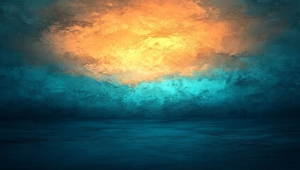 Poster - Blue and beige hues blend together in a gradient, accompanied by a delicate grainy texture