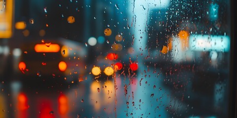 Wall Mural - rain drops on the window