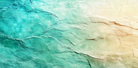 Fototapete - Seamless color transition is achieved through the blending of vivid blue and green hues in a watercolor gradient, forming a soft artistic background