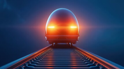 Poster - Futuristic Cargo Railway with Magnetic Levitation Technology on Dark Industrial Background