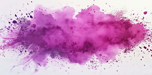 Fototapete - Horizontal banner consisting of a wide purple watercolor splash, complete with a transparent background, designed for creative use