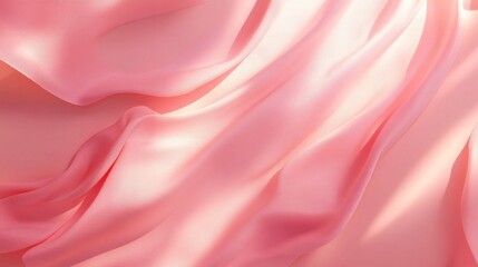 Poster - Delicate pink silk flows gracefully across the surface, creating a serene ambiance filled with warmth. The soft fabric catches the light, enhancing the tranquility of the surroundings