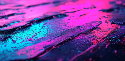 Fototapete - Pink and blue streaks take center stage on a grunge textured black background, forming a dynamic and energetic visual