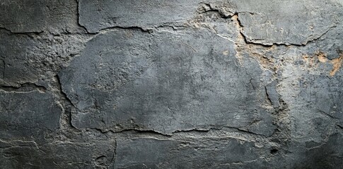 Poster - The rough texture of the weathered concrete wall surface lends itself to a gritty urban aesthetic, characterized by deep shadows and a pronounced industrial character