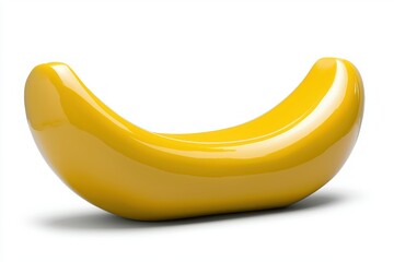 Poster - Minimalist Still Life of Yellow Arc Structure with Smooth Surface and White Background Isolated