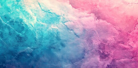 Fototapete - Pastel watercolor combines soft pink and light blue hues to create a delicate, ethereal background effect