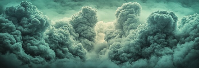 Fototapete - The frame is filled with a vintage and elegant aesthetic due to green watercolor stains that create a grunge panoramic background