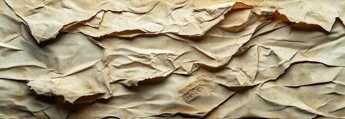 Poster - Crumpled wide beige paper provides a background texture that achieves a vintage and antique effect, making it suitable for grunge design