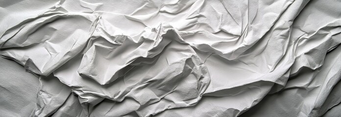 Poster - Crumpled brown wrapping paper serves as a wide panoramic background texture that produces a grunge effect
