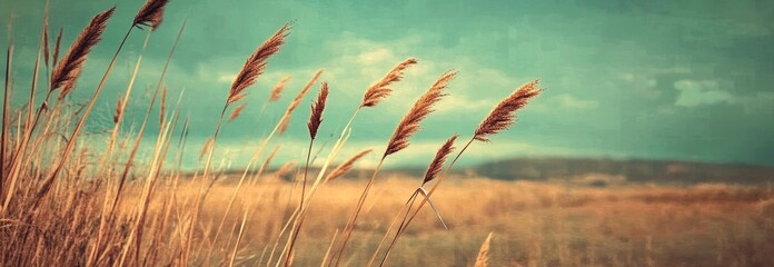 Aufkleber - This golden grunge background has a panoramic view and a textured effect, which is great for design projects with a vintage or aged aesthetic