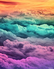 Fototapete - Colorful pastel watercolors come together to create a soft and dreamy textured background
