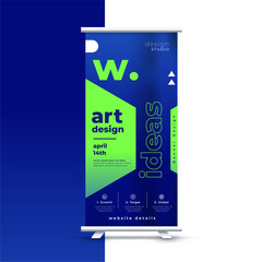 Wall Mural - vertical roll-up standee page layout in modern style