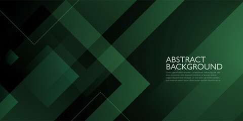 Wall Mural - abstract dark green 3d background with geometric shapes overlap square and triangle pattern. eps10 v