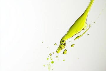 Aufkleber - Cascading stream of vibrant olive essence flows across pristine setting fresh cuisine concept
