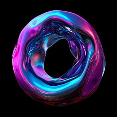 Poster - A Stock png picture is available, displaying a round pink and blue swirl with a spiral effect on a black background, featuring a 3D circle, a wavy ring in purple and cyan, and exhibiting a glowing