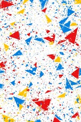 Poster - Vibrant triangle mosaic, geometric shapes create an energetic design