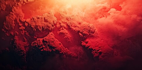 Poster - This red grunge texture background boasts a dark border and a bright center, resulting in a dramatic and textured appearance