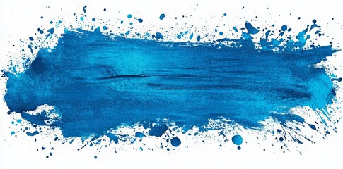 Poster - Generating a textured artistic background, a deep blue watercolor brushstroke adds a creative visual element to compositions in graphic design