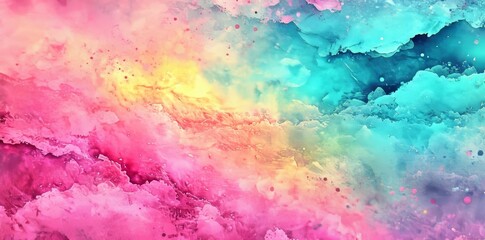 Poster - ethereal pastel watercolor background with a soft and dreamy quality, well-suited for various creati