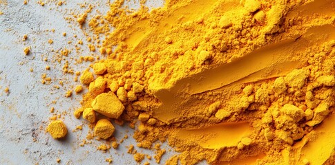 Poster - As golden watercolor paint spreads on a white canvas, it creates a vibrant and artistically pleasing visual impact