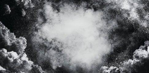 Poster - An abstract design is formed by black watercolor paint on a white background, suitable for a variety of artistic and creative applications