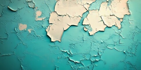 Fototapete - Turquoise and beige watercolor paints come together to create a lovely abstract background, great for incorporating into design projects