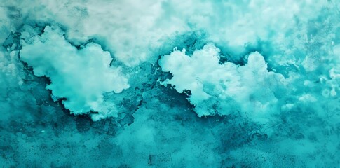 Fototapete - A serene minimalist aesthetic is conveyed through the soft blue pigment of this watercolor artwork as it spreads gently across a pristine white surface