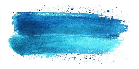 Poster - A white background provides the perfect canvas for a blue watercolor stain to create a bold artistic texture, enhancing designs with its colorful and creative essence