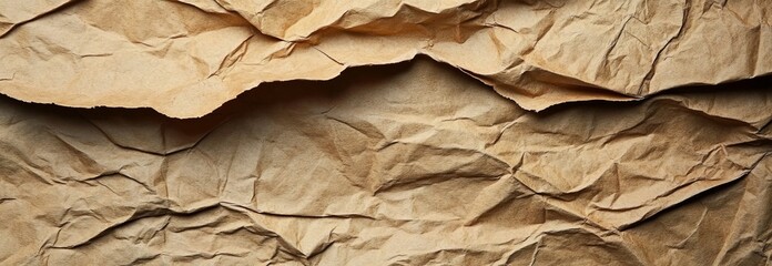 Poster - A grunge and textured panorama background is formed within the frame by crumpled brown wrapping paper, complete with an array of folds and wrinkles
