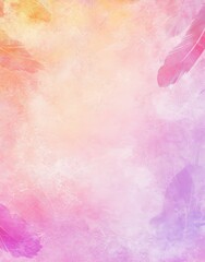 Poster - Watercolor design with a border that mimics feathers, resulting in a visually appealing negative space
