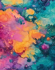 Poster - A watercolor artwork characterized by its abstract composition and varied textures