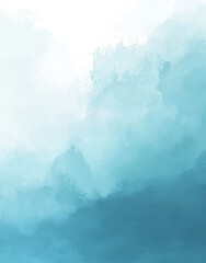 Poster - The background of light blue watercolor produces an atmosphere that is both serene and dreamy