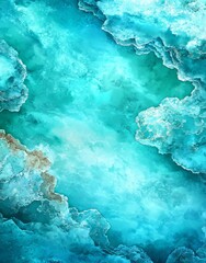 Poster - A light turquoise textured background effectively produces a soft cloudy visual effect