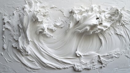 Poster - Decorative plaster on a wall creates an attractive swirling design