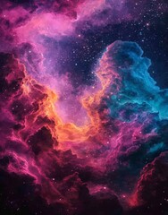 Poster - Nebula and stars of every color dance and swirl in the vastness of the universe
