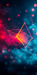 Aufkleber - Geometric shapes and glowing lights creating an abstract background