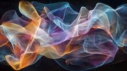 Poster - abstract colorful smoke art: a mesmerizing digital artwork featuring flowing, abstract forms in a vi